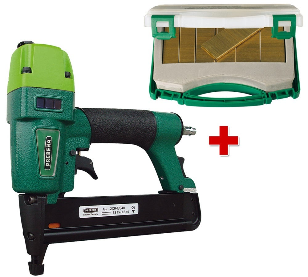Druckluftnagler 2XR-ES40 + Heftklammern Sortiment