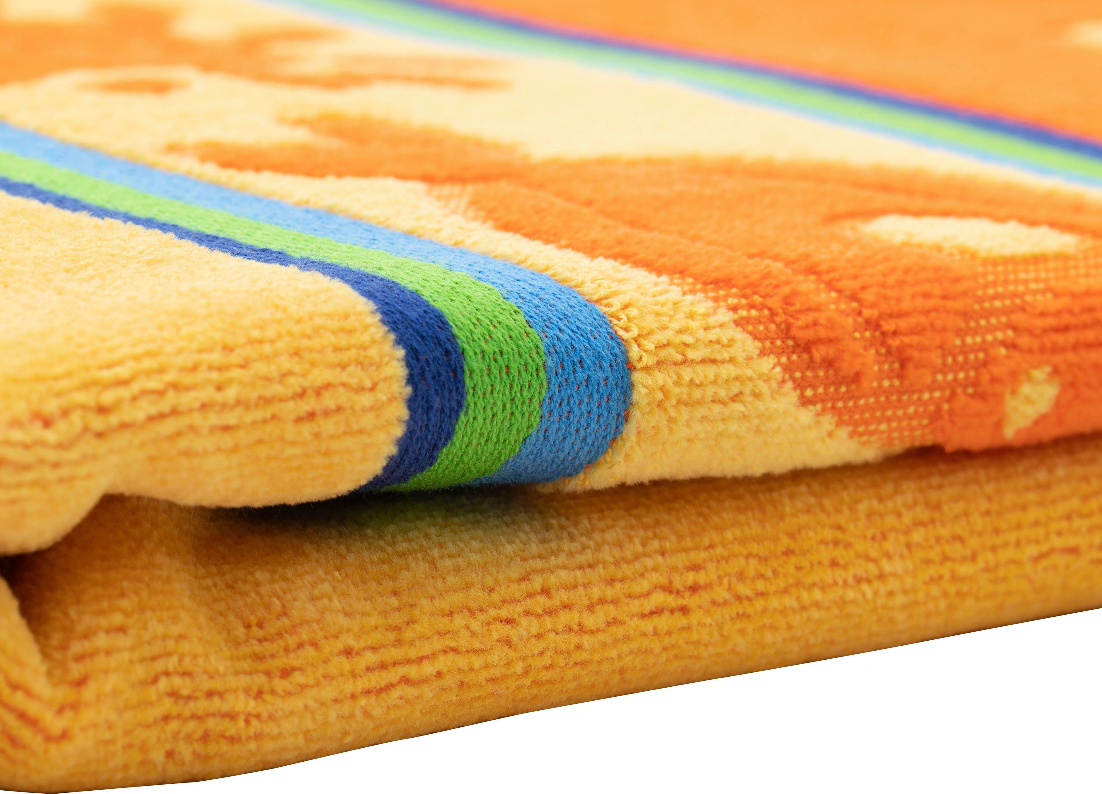 Gözze Strandtuch Sharks, Jacquard-Velours (1-St), Badetuch, maritimes Motiv, reine Baumwolle