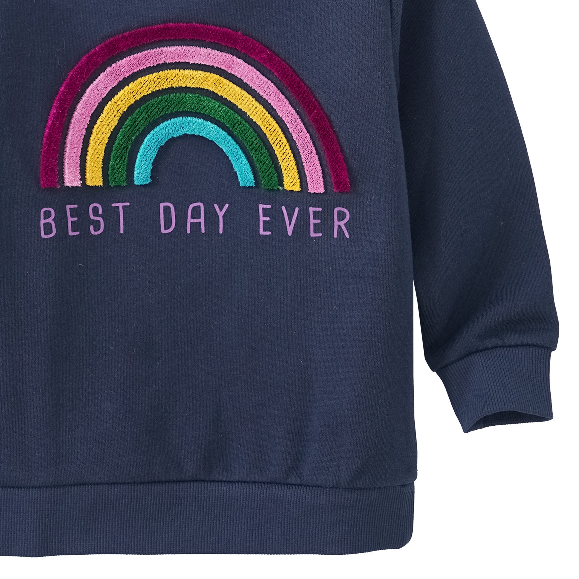 Mädchen Sweatshirt mit Regenbogen-Applikation
