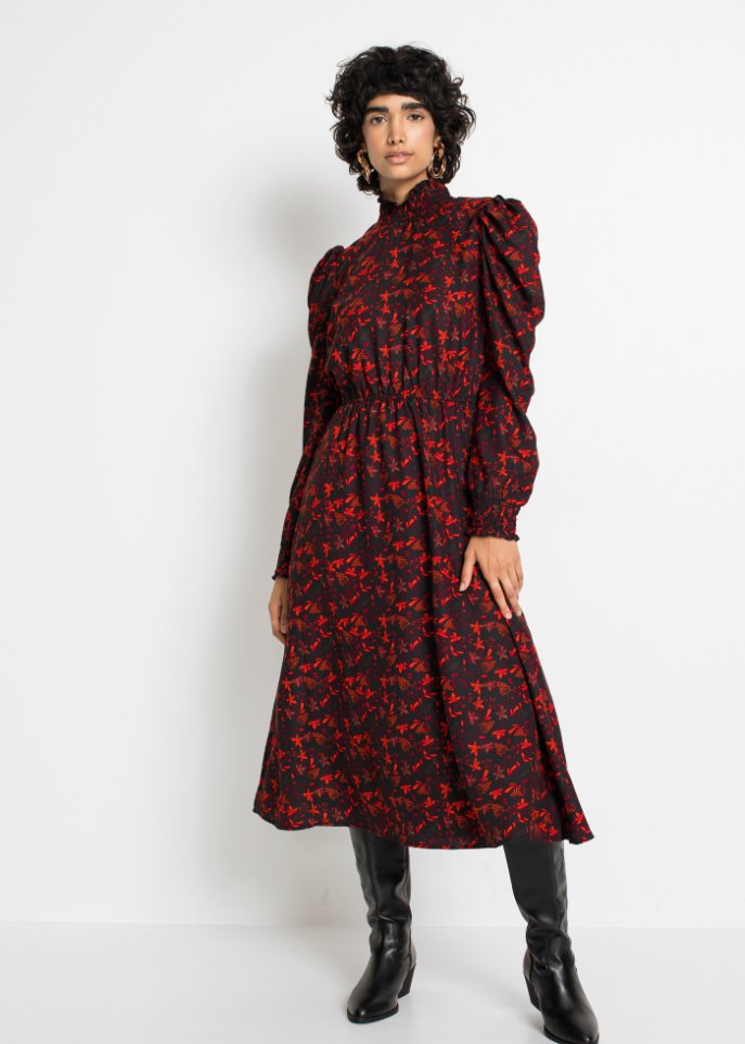Midikleid mit Blumenmuster