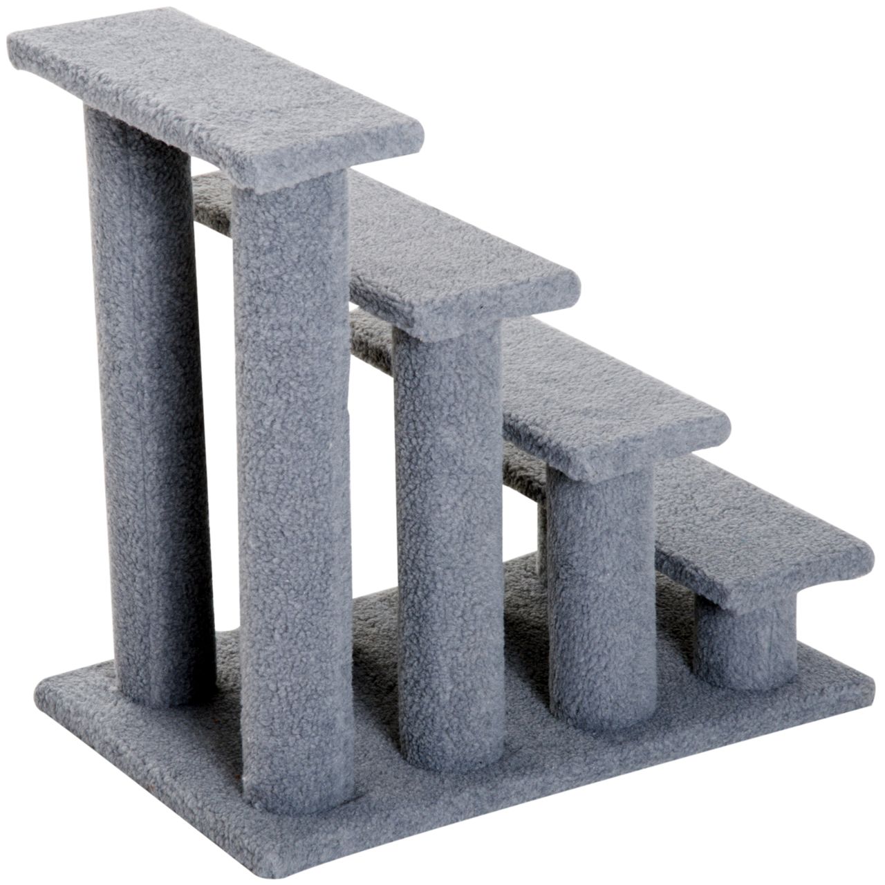 PawHut Tiertreppe Katzentreppe Hundetreppe Treppe für Katze und Hunde 4 Stufen Beige/Grau 63,5x43x60cm