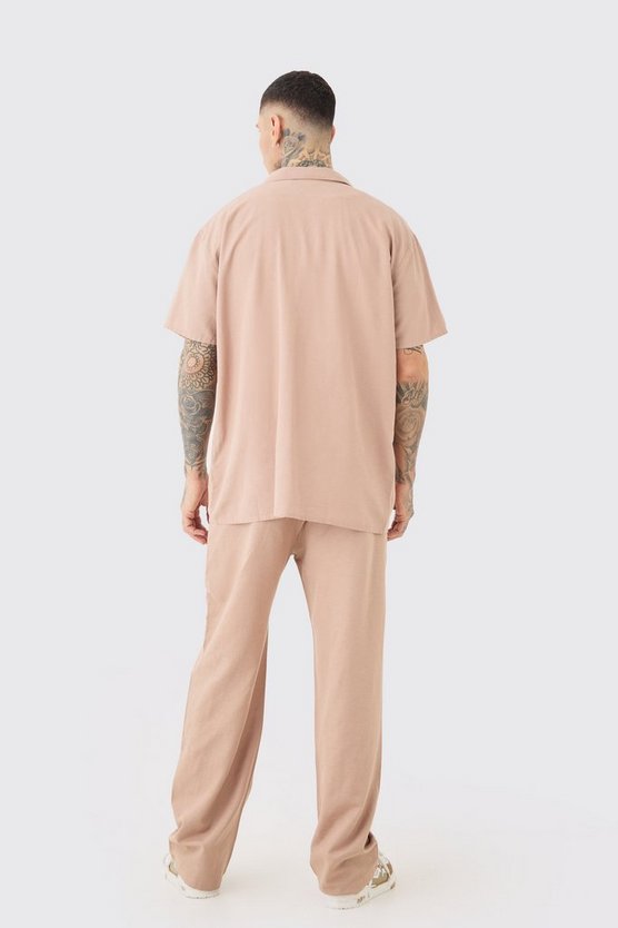 Tall lockere Leinen-Hose mit elastischem Bund