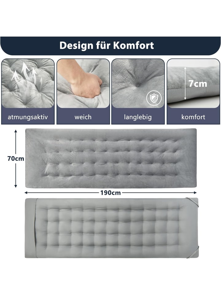 COSTWAY Baumwolle Feldbett Auflage in Grau günstig kaufen onesize