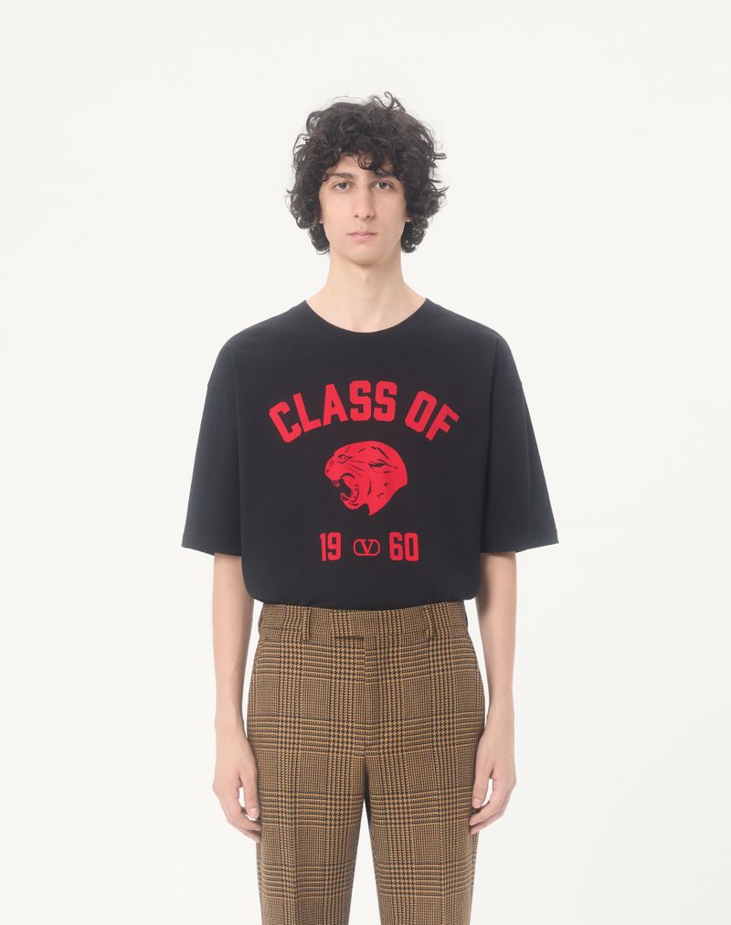 Valentino bomulds-T-shirt med panterprint