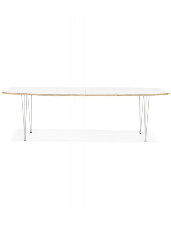 KADIMA DESIGN Ausziehbarer Esstisch aus Holz mit Metallbeinen | Moderner Stil in Weiß-Beige günstig kaufen onesize