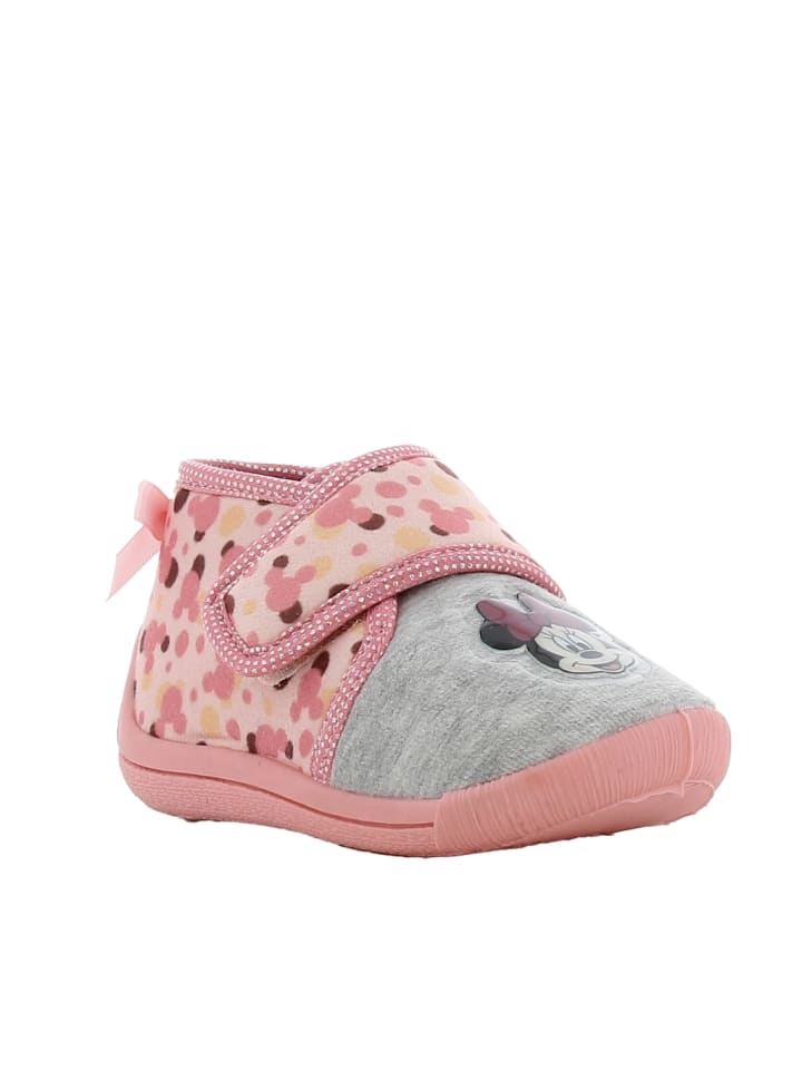 Disney Minnie Mouse Hausschuhe mit Disney Minnie Mouse Motiv, in Rosa, mit klettverschluss günstig kaufen