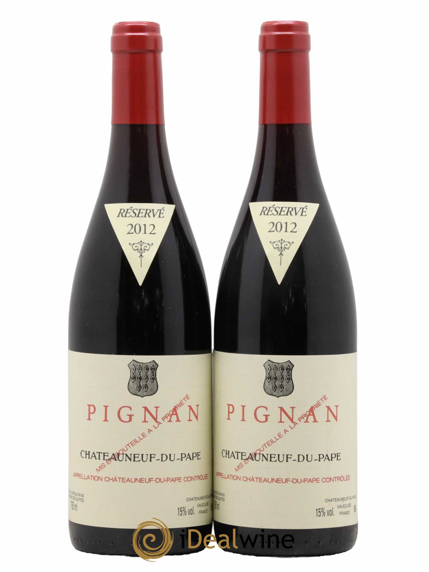 Châteauneuf-du-Pape Pignan Emmanuel Reynaud  2012 - Lot de 2 Bouteilles