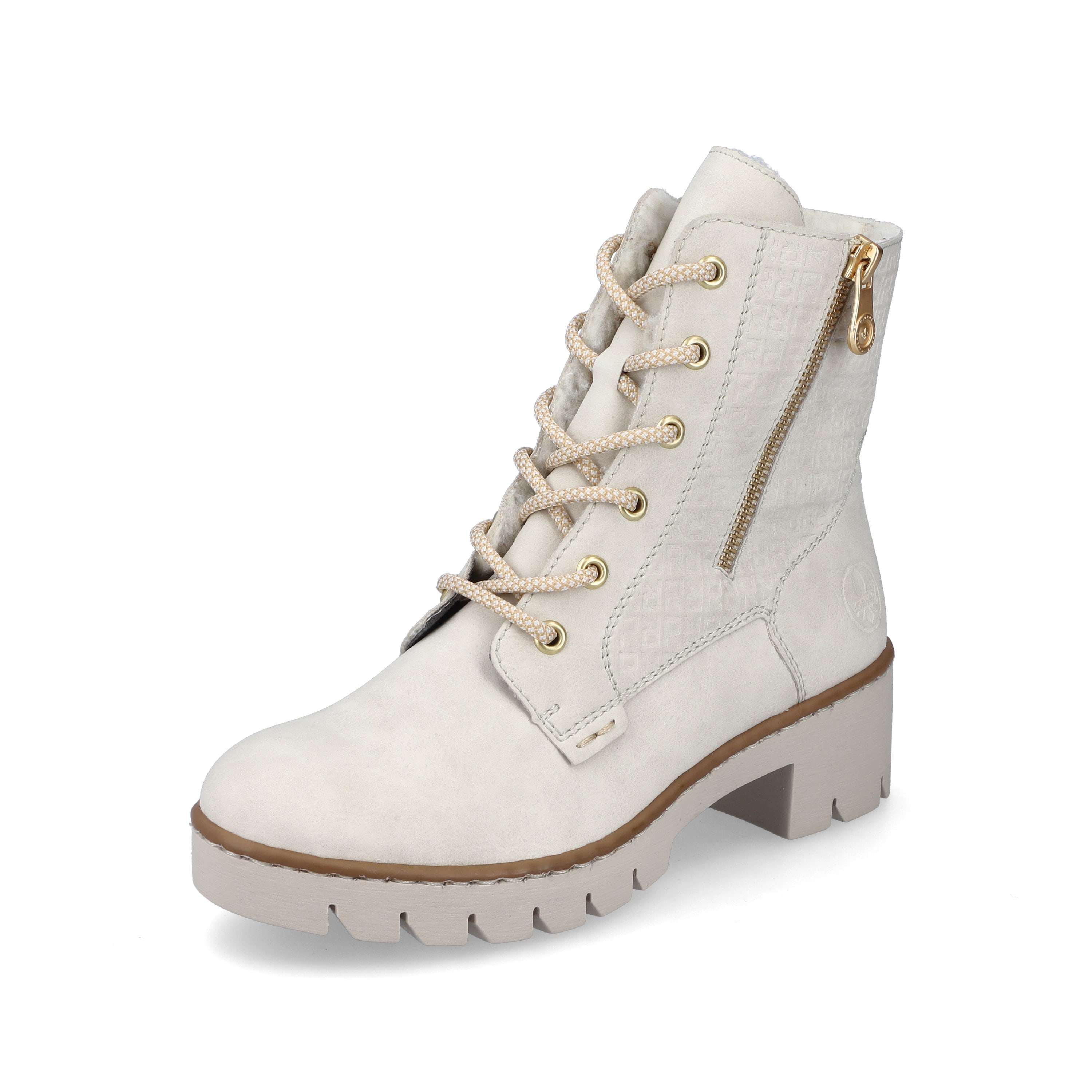 Rieker Damen Schnürstiefel cremebeige
