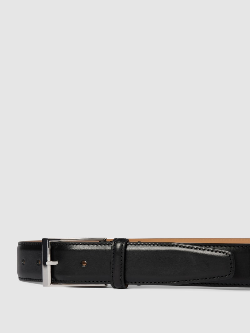 Ledergürtel mit Label-Detail Modell 'HELMI' in schwarz