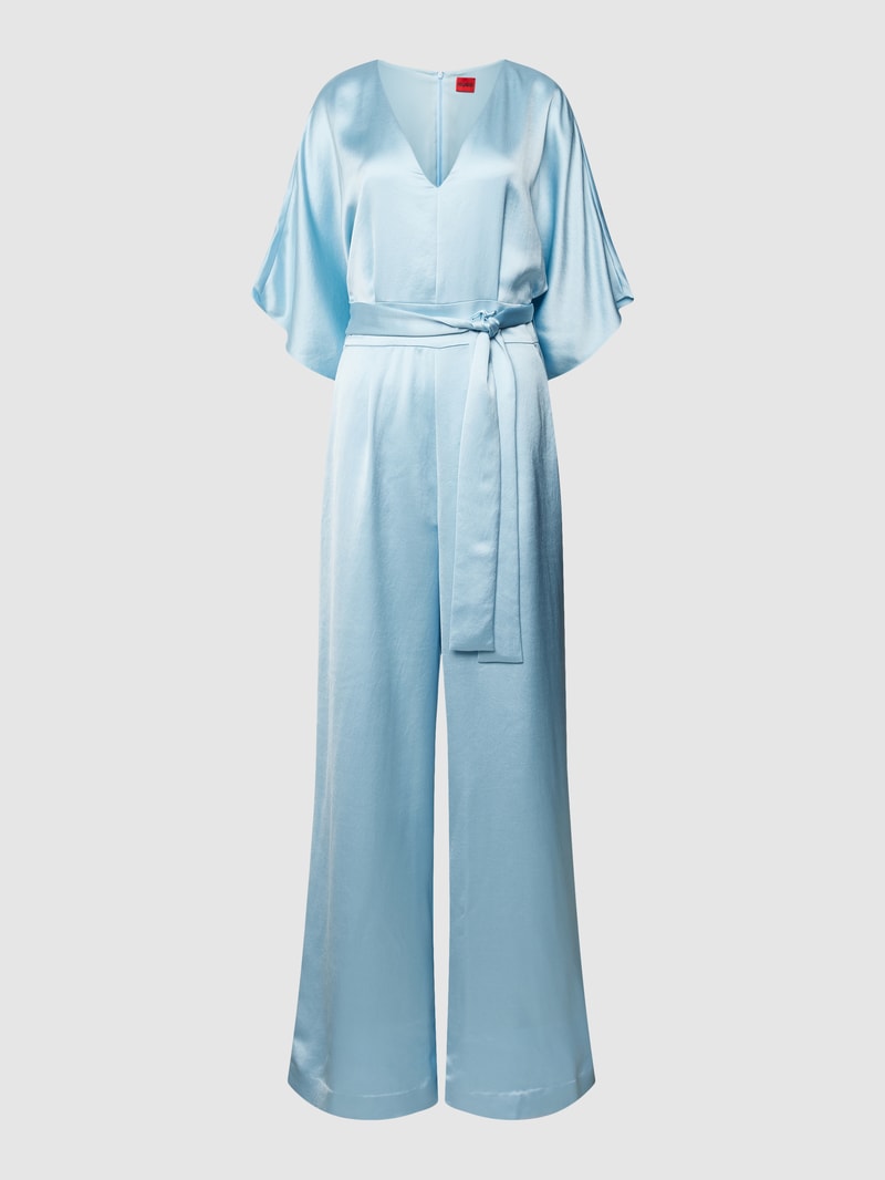 Jumpsuit mit V-Ausschnitt Modell 'Kalaisa' in hellblau