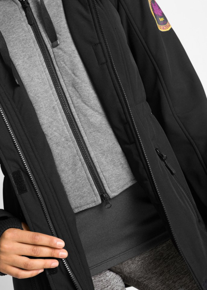 Softshell-Longjacke, 2 in 1-Optik