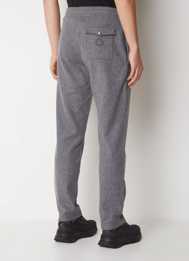Pantaloni de trening Moncler slim fit din amestec de lână virgină melanjată
