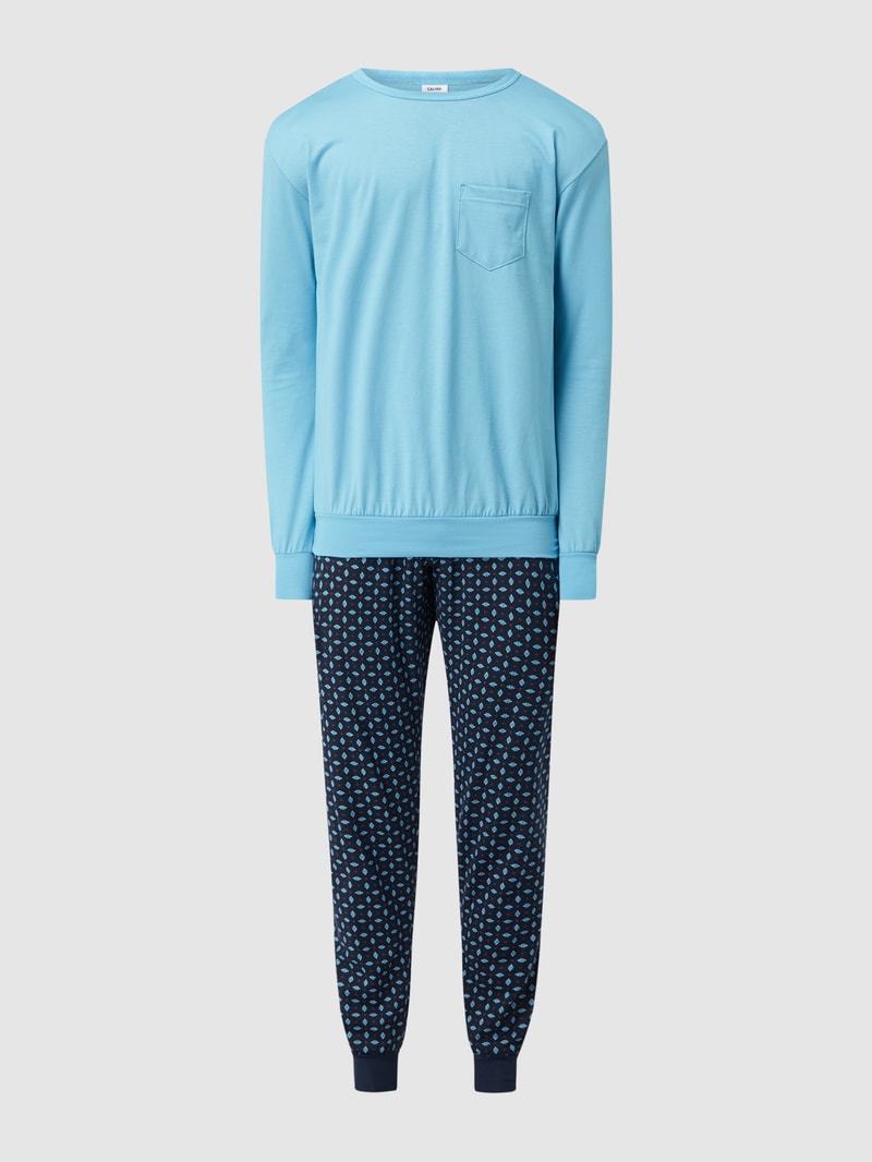 Pyjama aus Baumwolle in hellblau