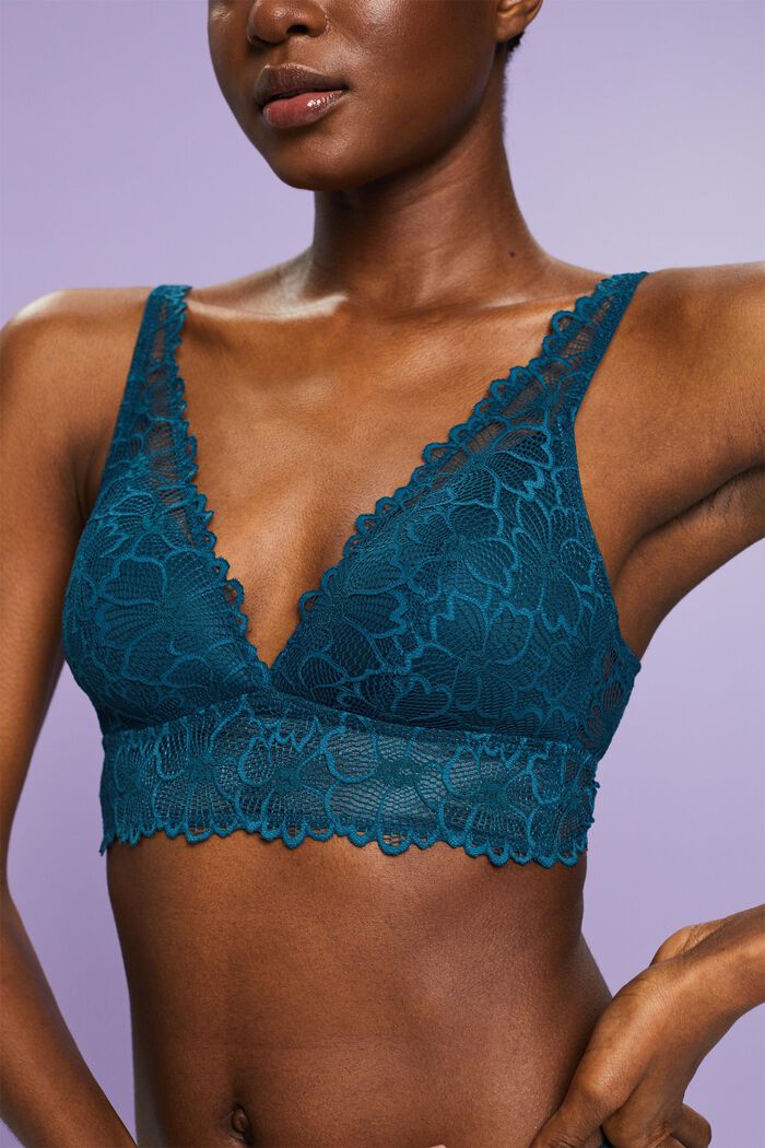 Wattierter, bügelloser Bralette aus Spitze