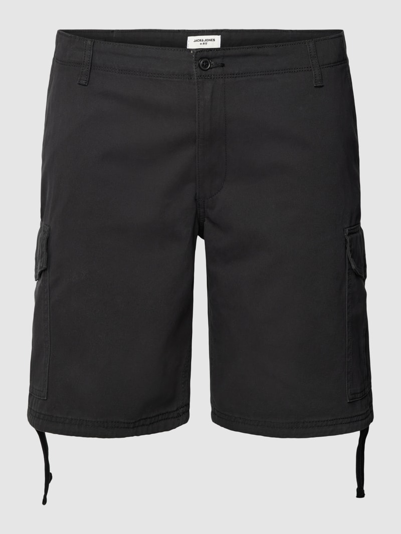 PLUS SIZE Cargoshorts mit Tunnelzug Modell 'MARLEY' in schwarz