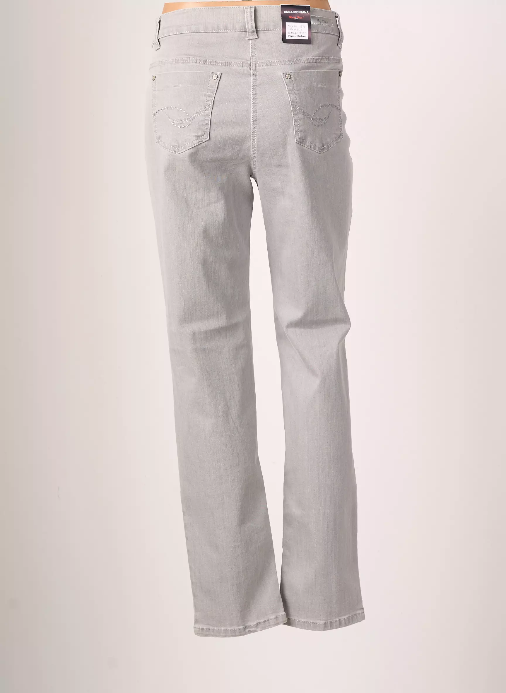 Anna Montana Pantalons Droits Femme couleur gris