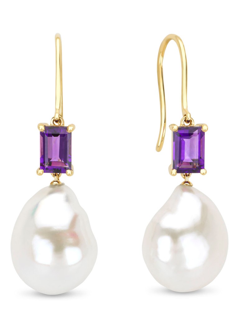 Geltono aukso auskarai su deimantais „Pin“ iš 1,16 ct violetinio ametisto, „Riviera“