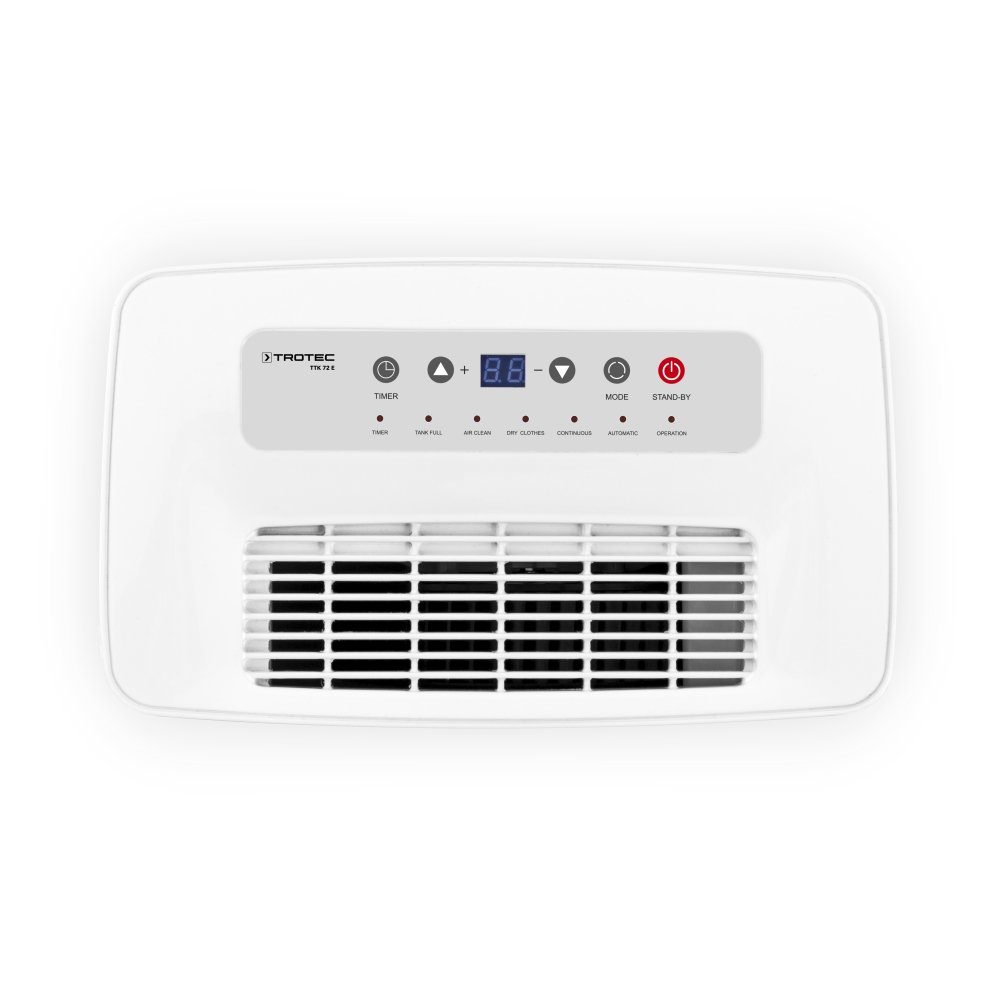 TROTEC Luftentfeuchter TTK 72 E, für 125 m³ Räume, Entfeuchtung 24,00 l/Tag, Tank 5,50 l, Entfeuchtungsautomatik mit Zielwertvorwahl zwischen 30 und 80 %