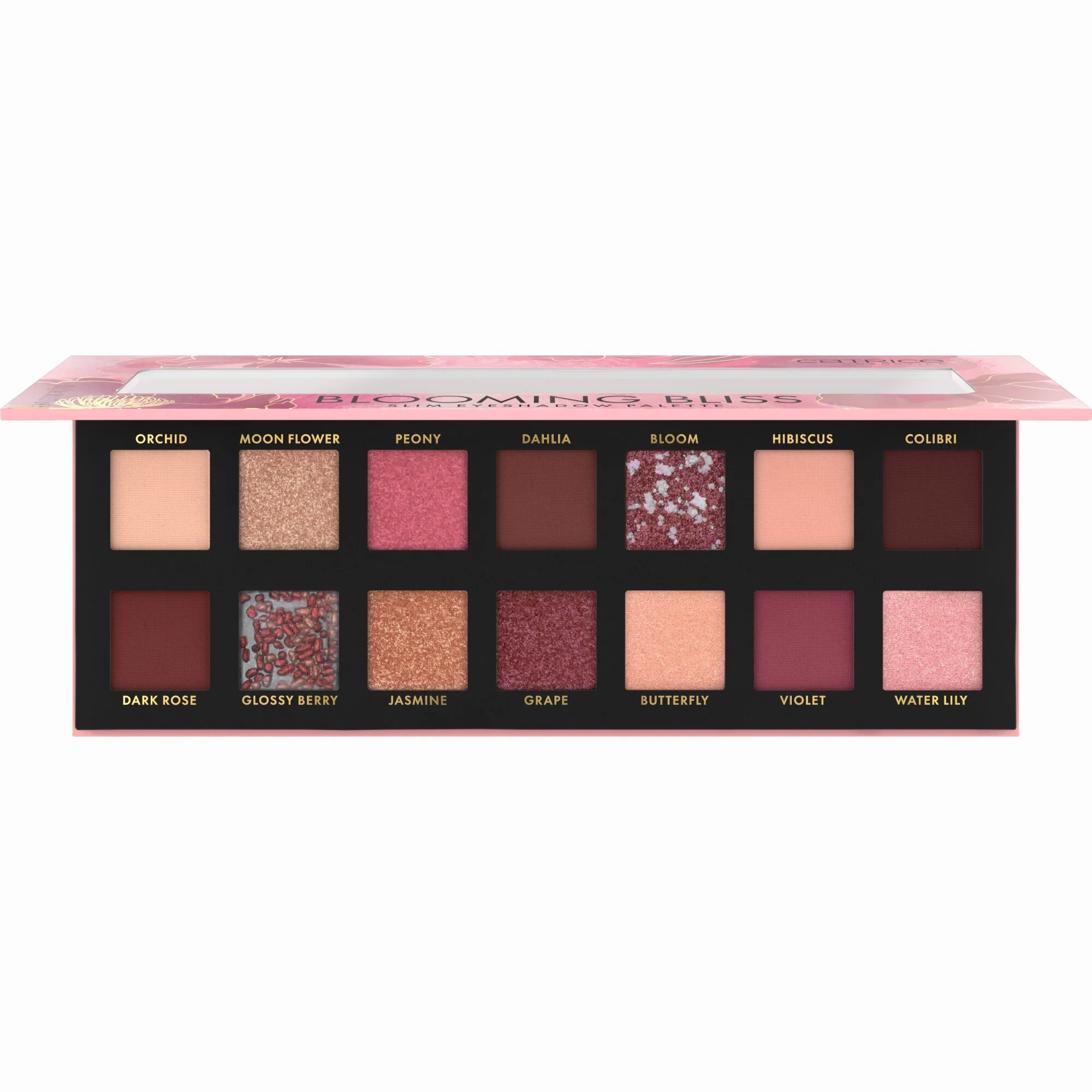 Blooming Bliss Slim Eyeshadow Palette - Paletă de farduri de pleoape, Fard de pleoape compact