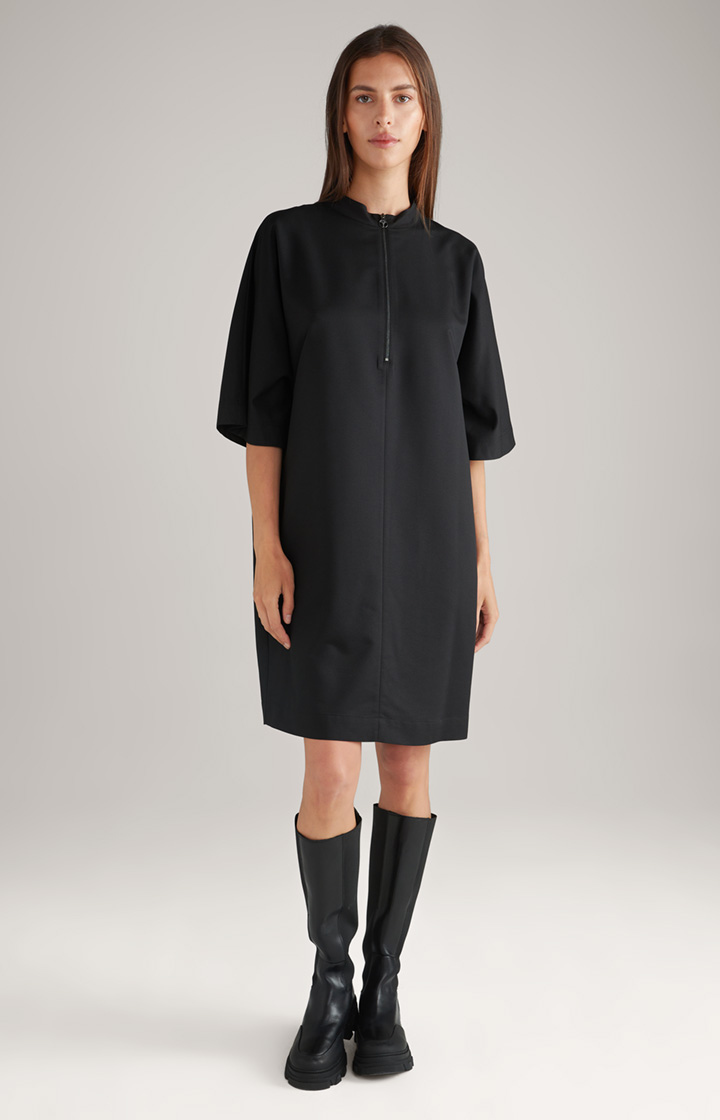 Twill-Kleid in Schwarz