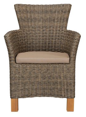 MERXX Gartensessel Toskana (Set, 2-St), 2er Set, Polyrattan/Non-Wood, grau-braun