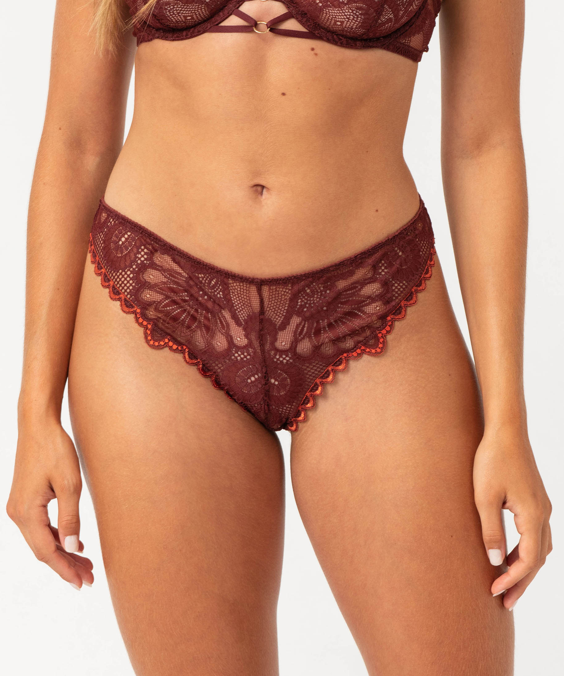 Tanga en dentelle femme marron | GEMO