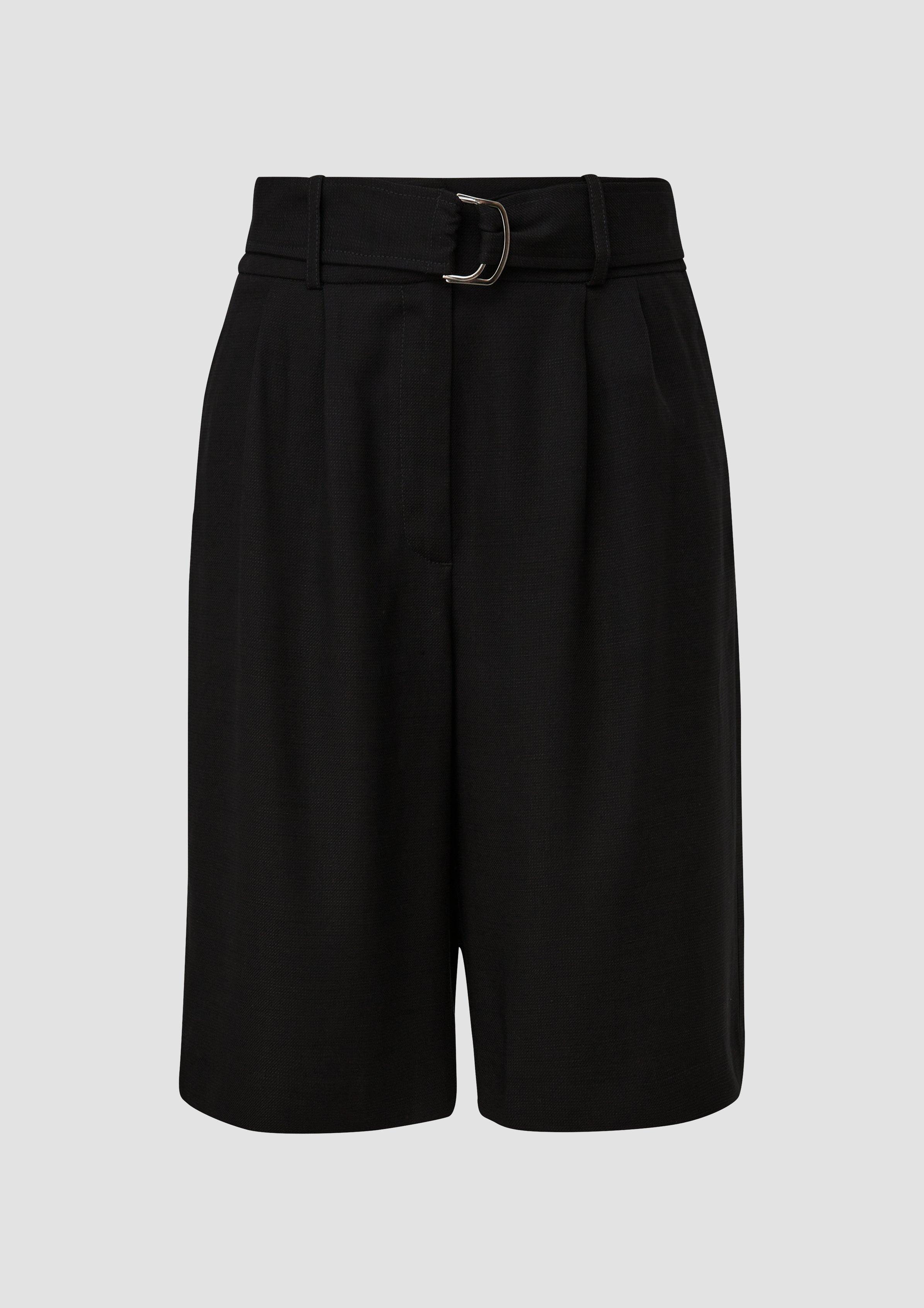 Loose: Bermuda aus Twill - schwarz