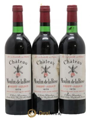 Château Moulin de la Rose Cru Bourgeois  1979 - Lot de 3 Bouteilles