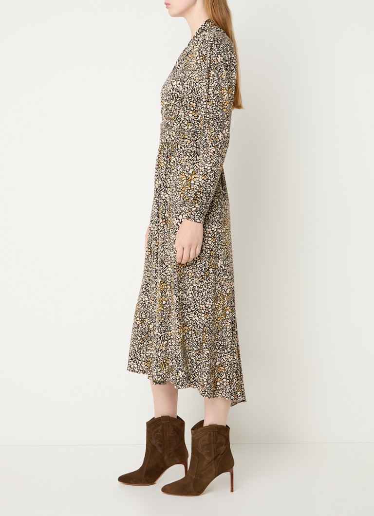 Abito midi Seven di ba&sh con stampa floreale e scollo a V