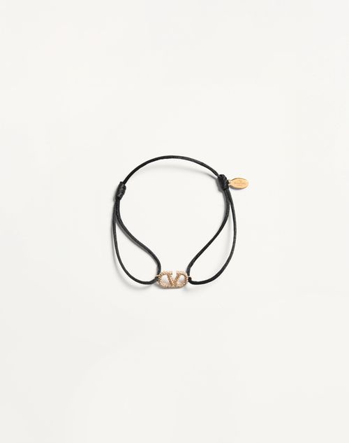 Vlogo Signature-armbånd i bomuld og Swarovski®-krystaller