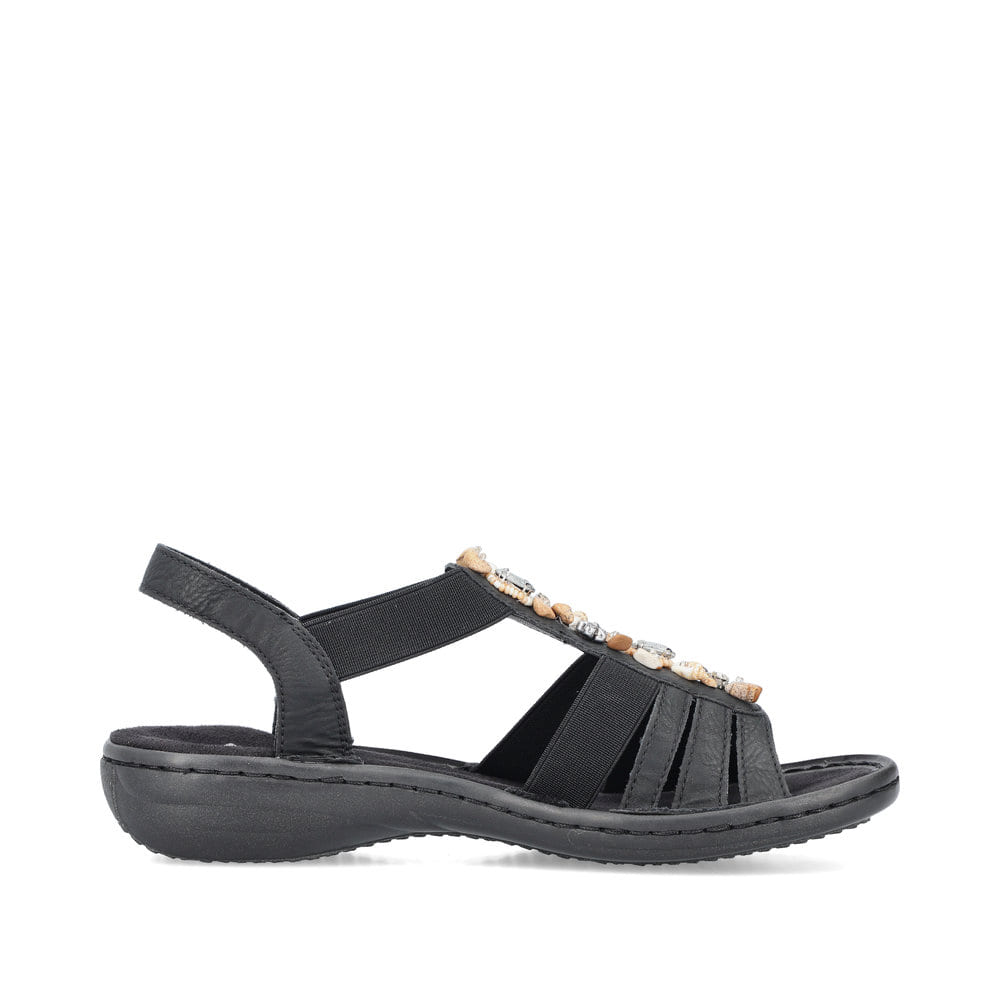 Rieker Damen Riemchensandalen asphaltschwarz