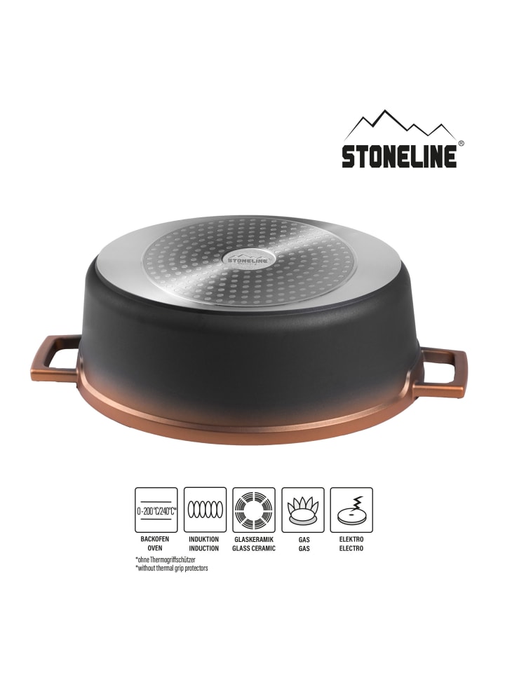 Stoneline Cocotte Bräter Oval 32x25 cm | mit Deckel in Roségold günstig kaufen Ø 32 cm