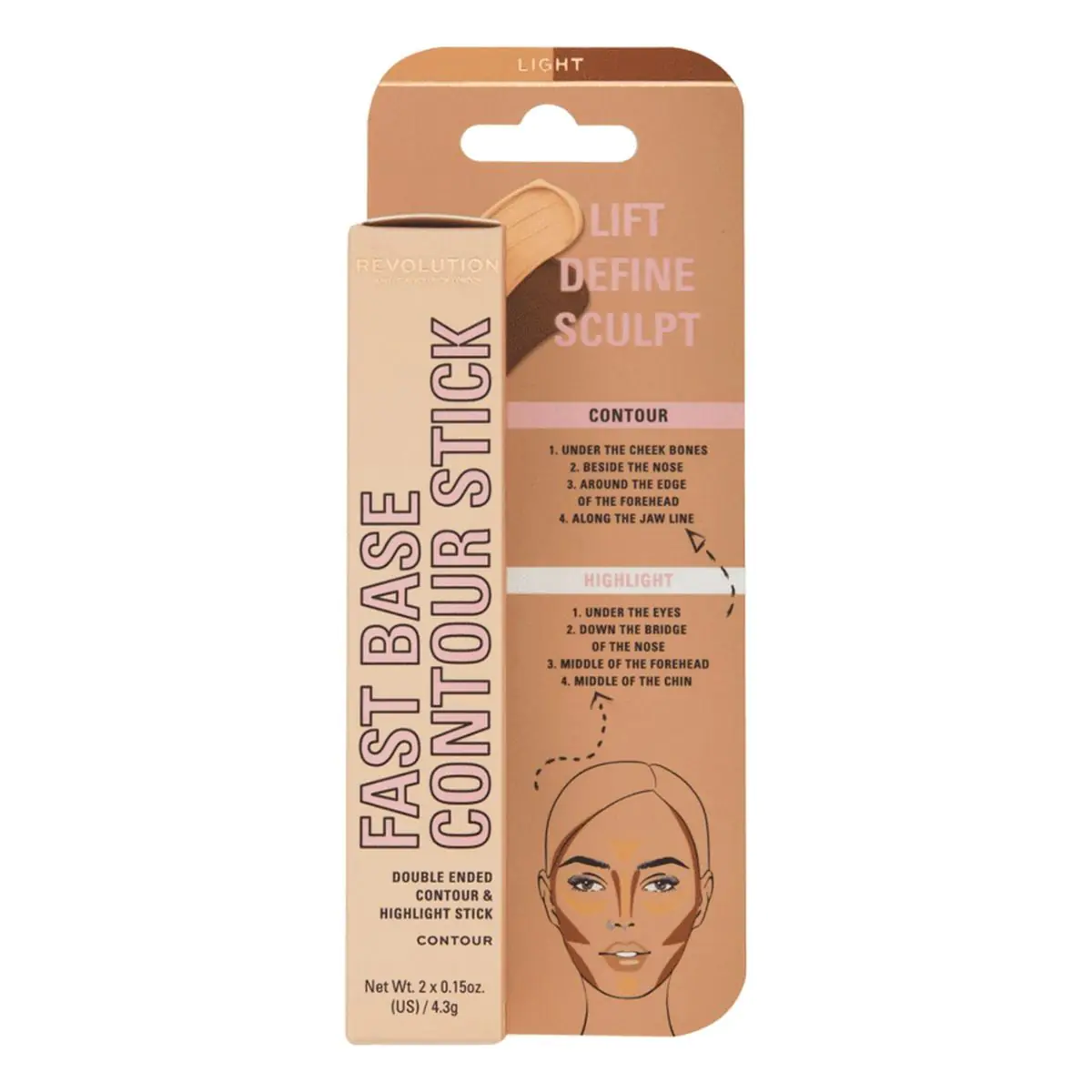 MAKEUP REVOLUTION Fast Base Contour Stick Light 8.6g