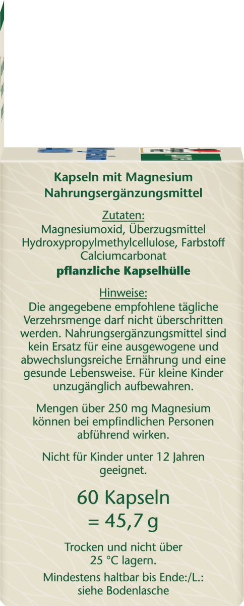 Magnesium 400 Kapseln 60 St, 45,7 g