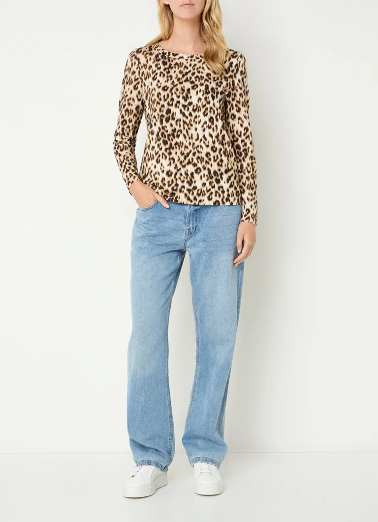 Camicia a maniche lunghe Gerry Weber con stampa leopardata e scollo a barca.