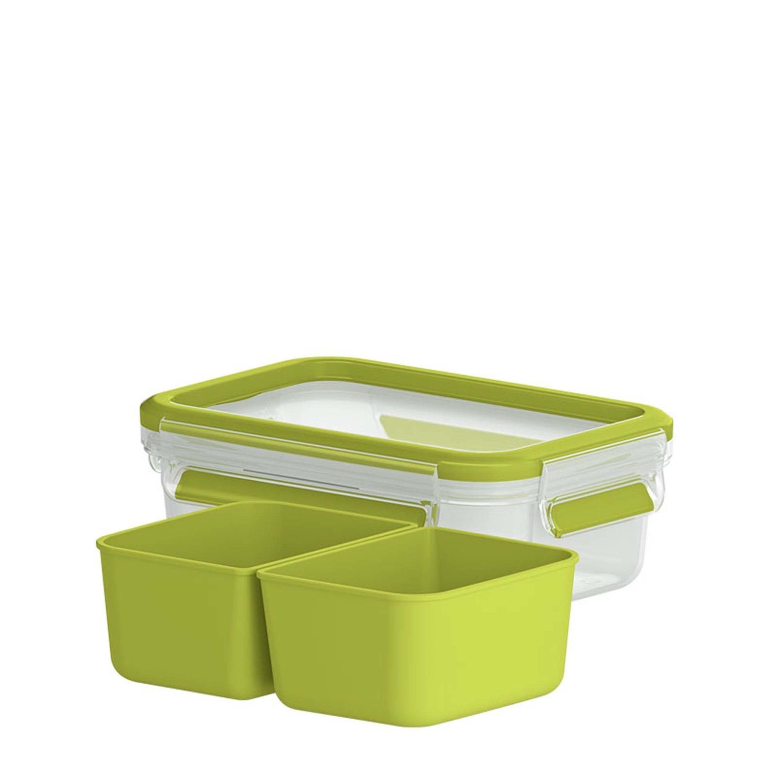 Emsa Frischhaltedose Snackbox mit 2 Einsätzen Clip Go, Kunststoff, (3-tlg)