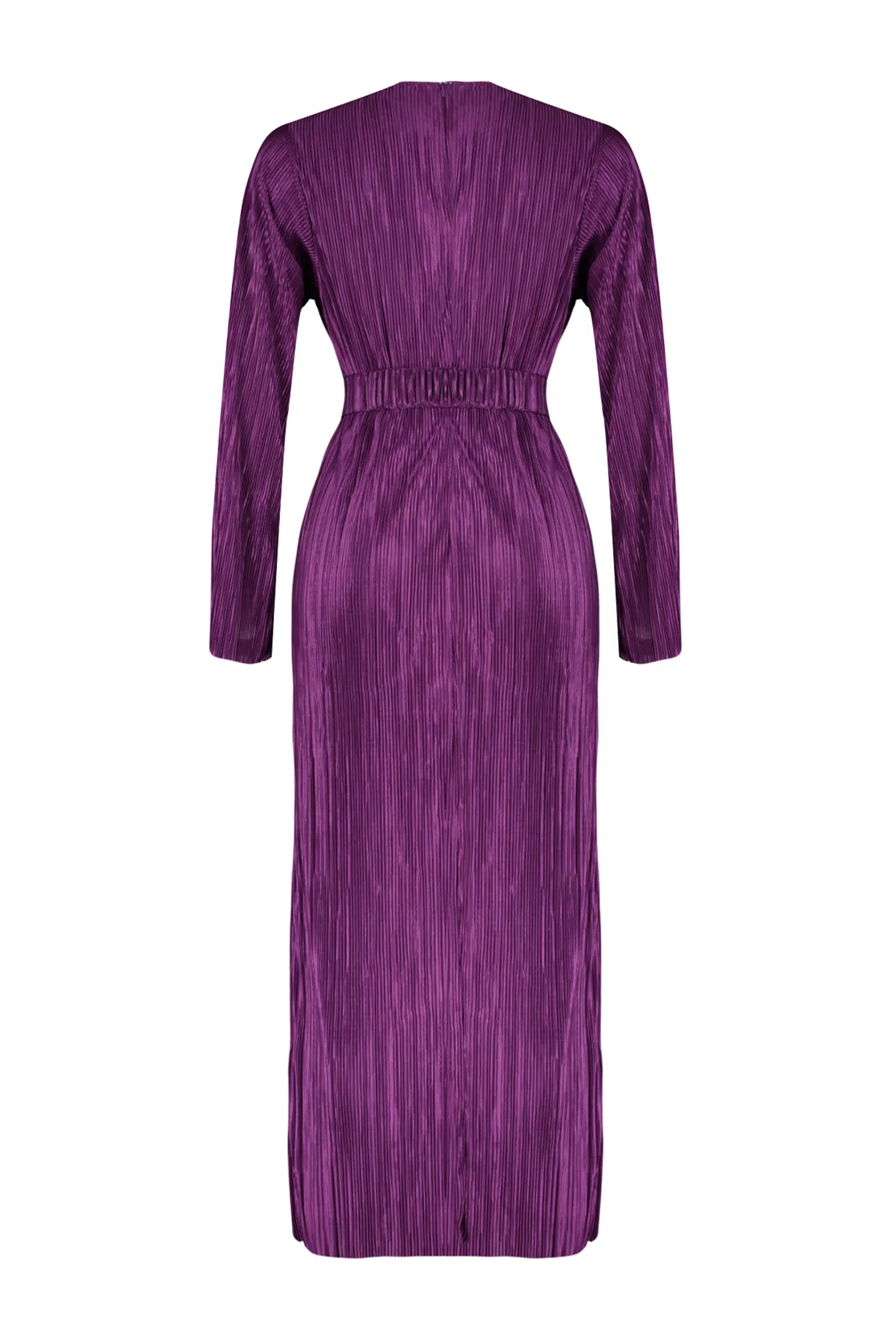 Trendyol Modest  Lila Strickkleid mit Faltengürtel TCTSS24EB00154