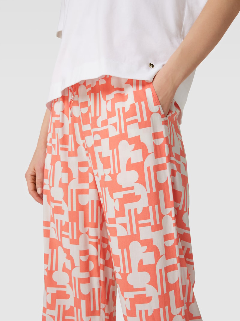 Pyjama-Hose mit Allover-Muster in koralle