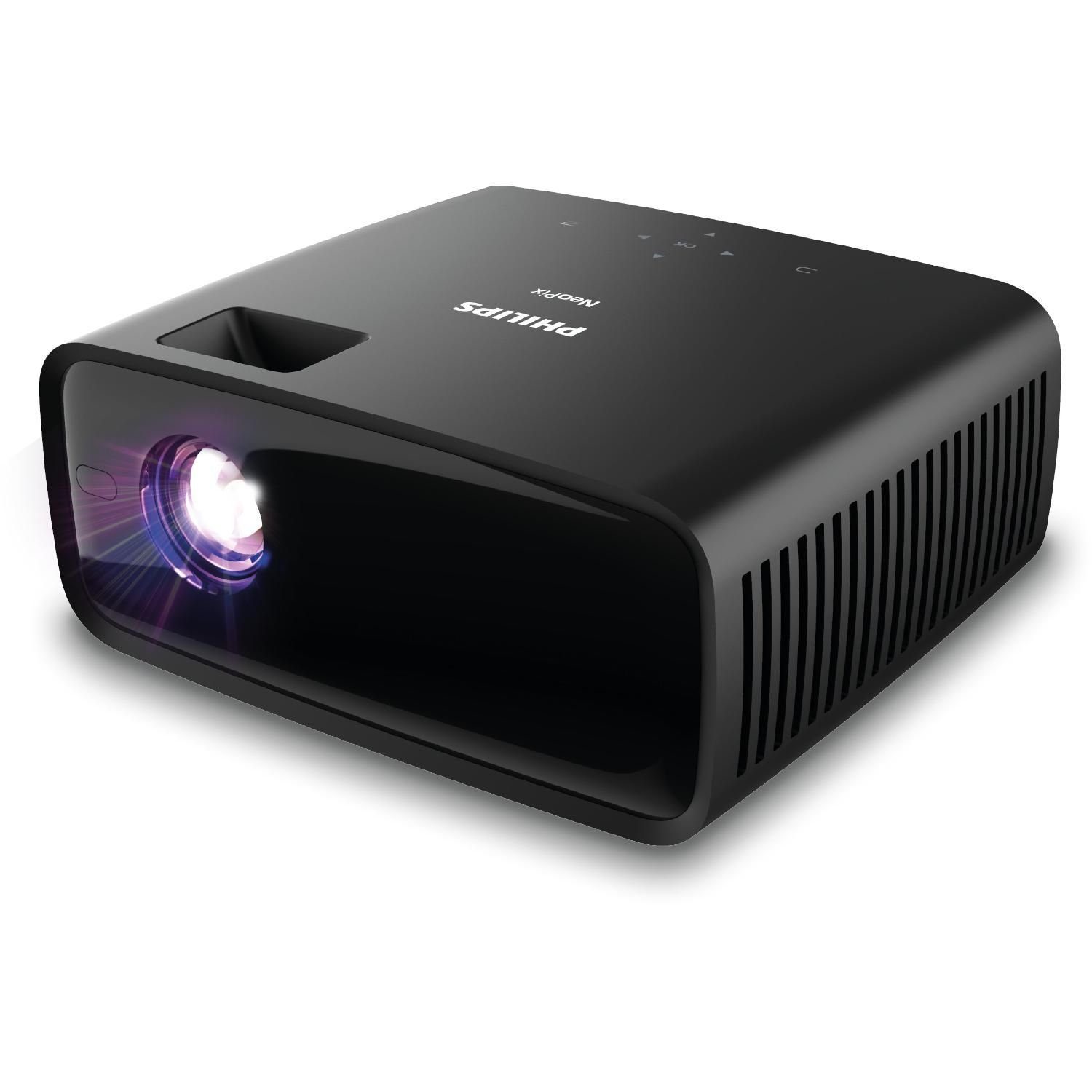 Philips NeoPix 120 LED Projektor Stereosound Multimediaplayer Beamer Beamer (100 lm, 3000 : 1, 1280 X 720 px, HD 720p Auflösung auf Projektionen bis 165cm (65) Diagonale)