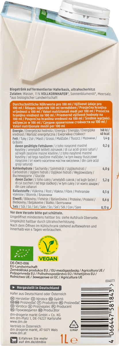 Pflanzendrink, Haferdrink Natur, 1 l
