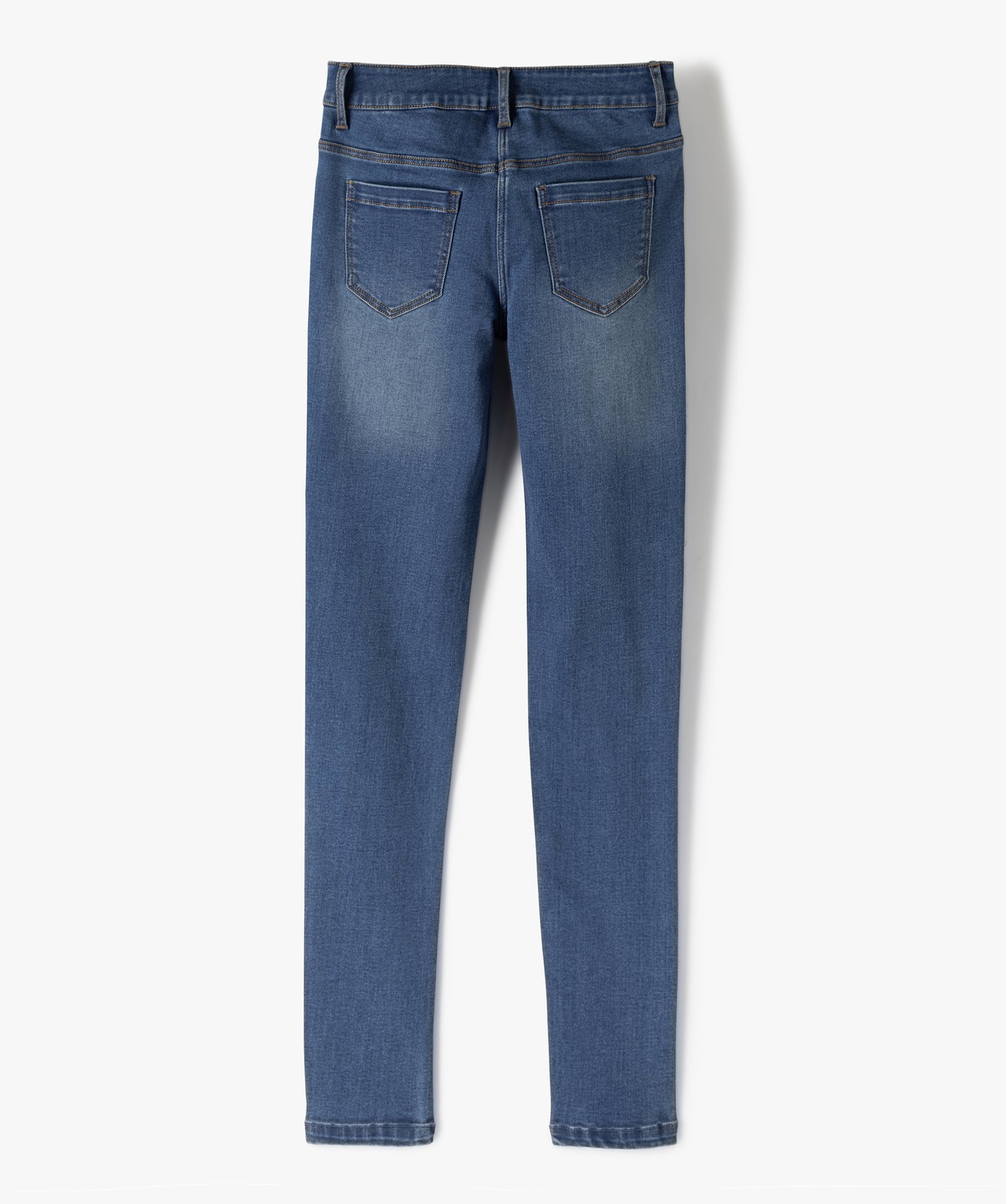 Jean fille coupe skinny en matière extensible stone | GEMO