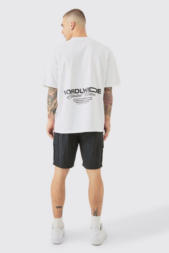 Slim-Fit Cargo-Shorts mit elastischem Bund