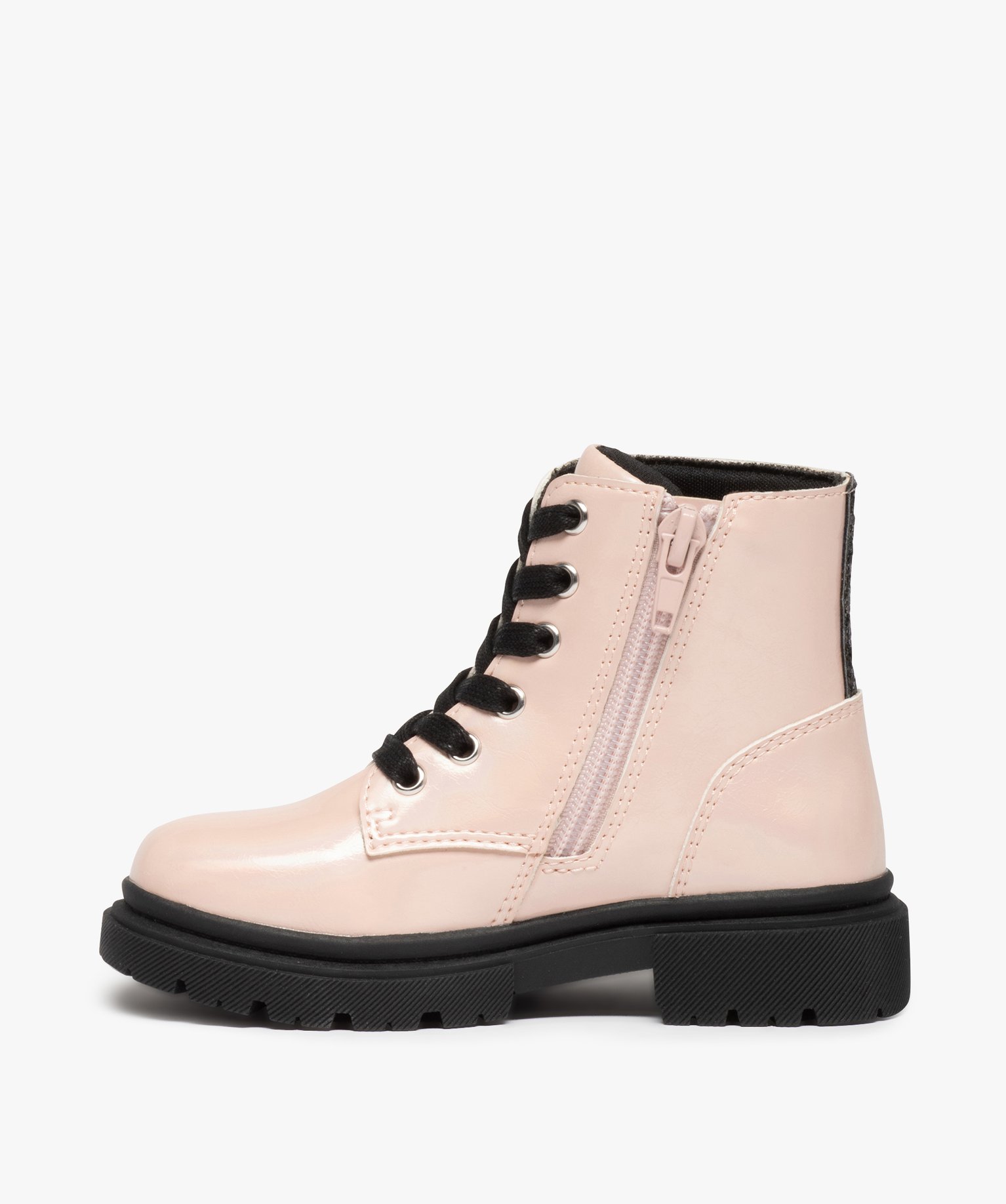 Boots fille irisées à semelle crantée et détails pailletés rose | GEMO