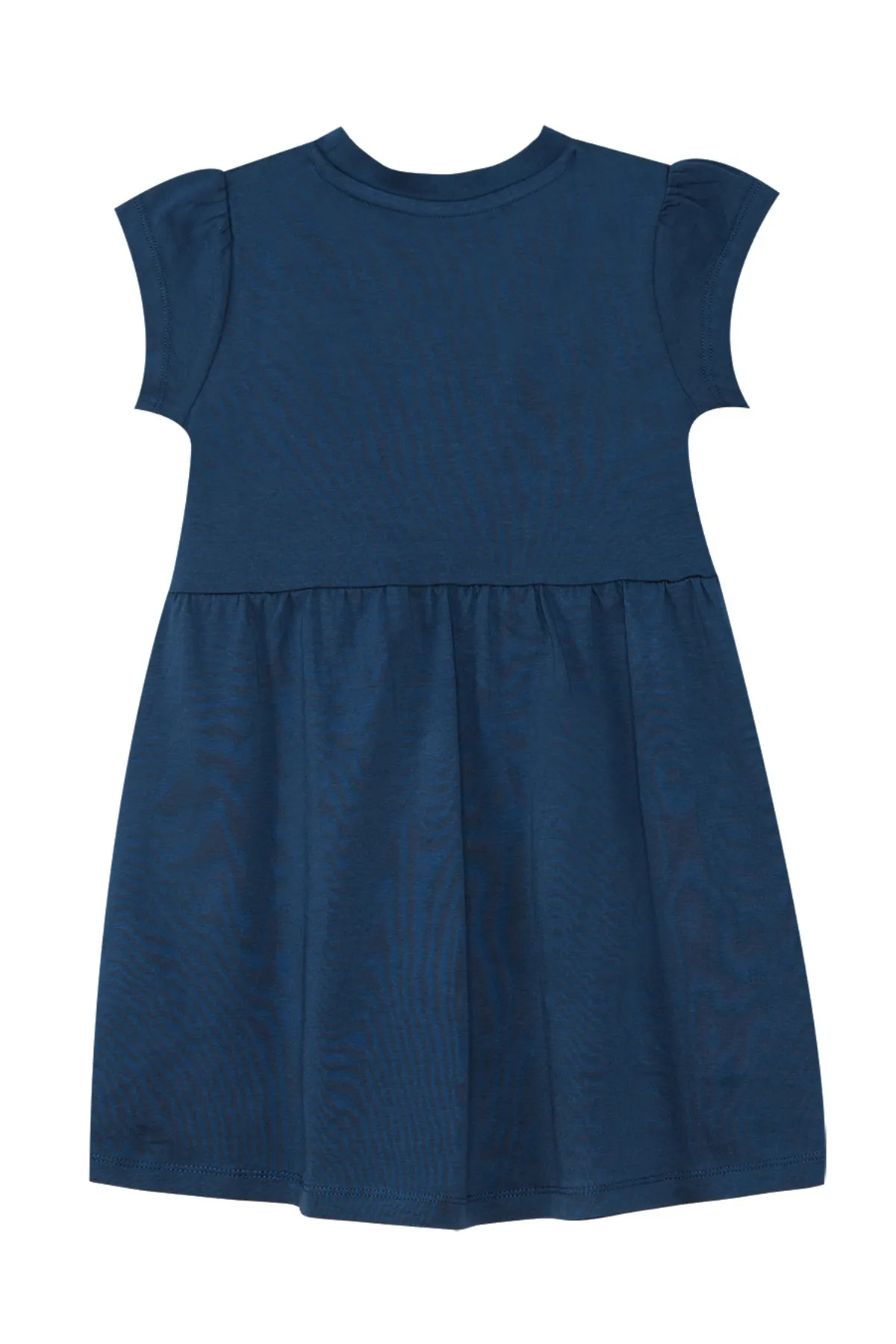 Denokids  Marineblaues Mädchenkleid aus gekämmter Baumwolle von Koala Cotton
