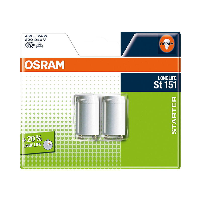 Osram Starter for lysrør 2-pk, serie st151 Osram