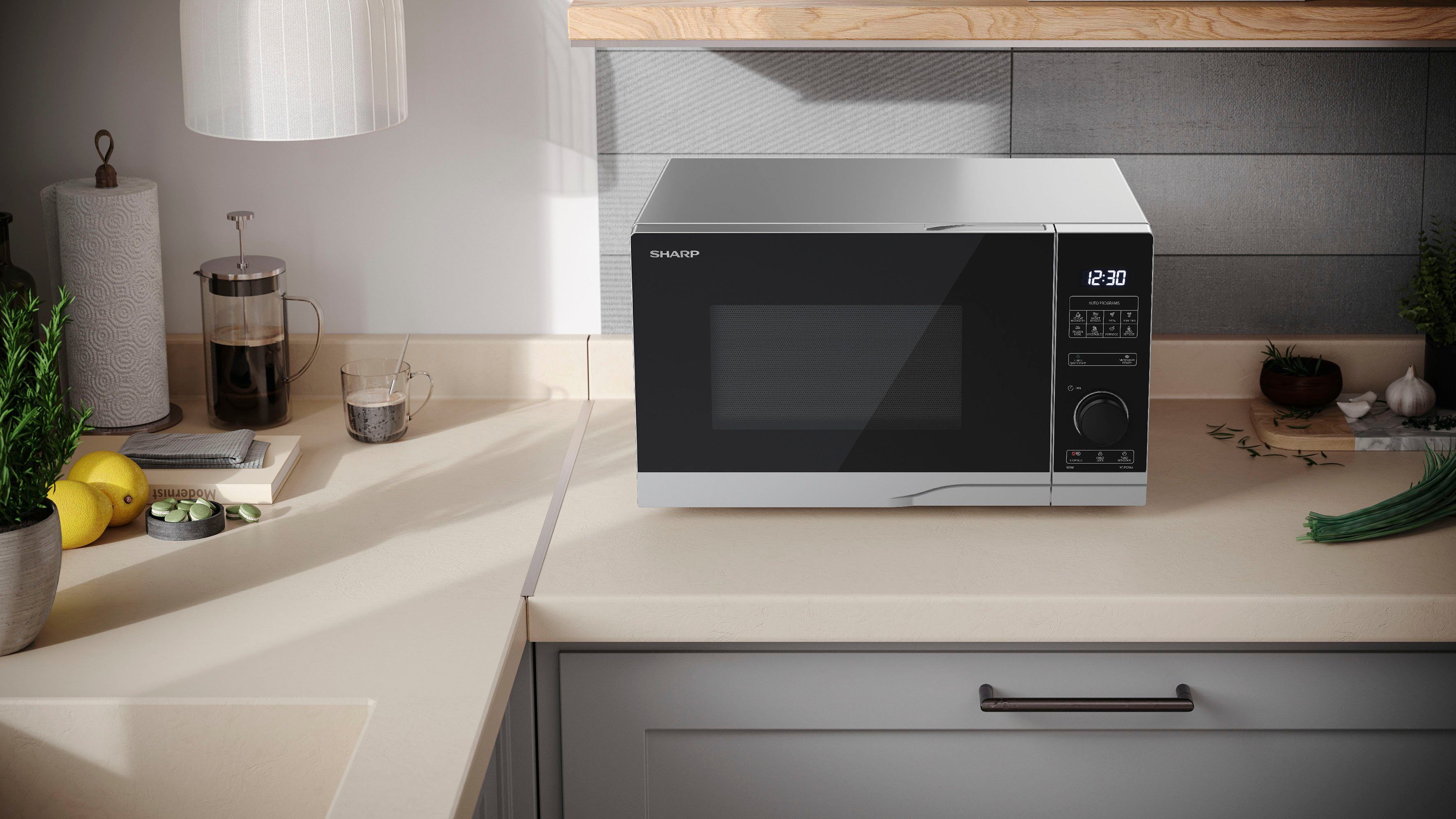 Sharp Mikrowelle YC-PS254AE-S, Mikrowelle, 25 l