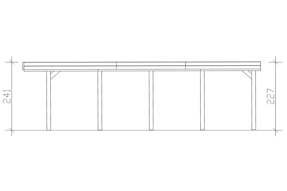 Skanholz Einzelcarport Friesland, BxT: 314x708 cm, 221 cm Einfahrtshöhe