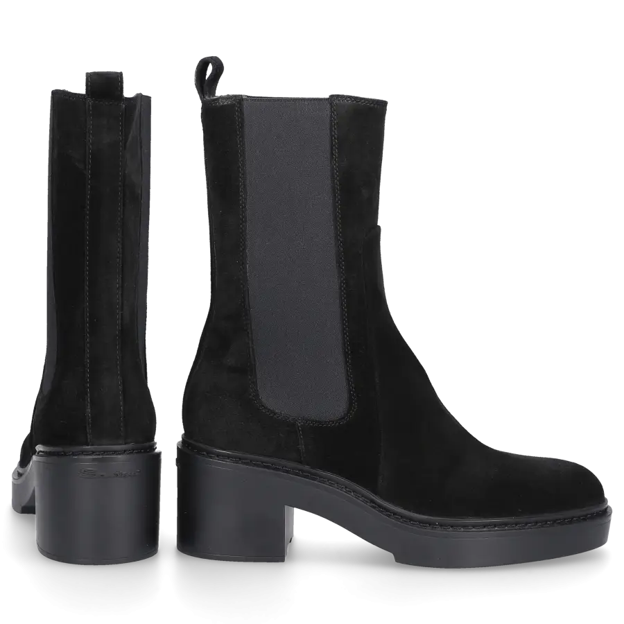 Santoni - Chelsea Boots 59786 Veloursleder - schwarz