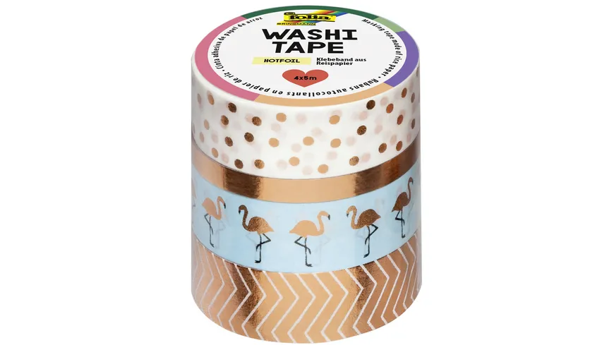 folia Washi-Tape 4er Set Hotfoil rosegold 20 m