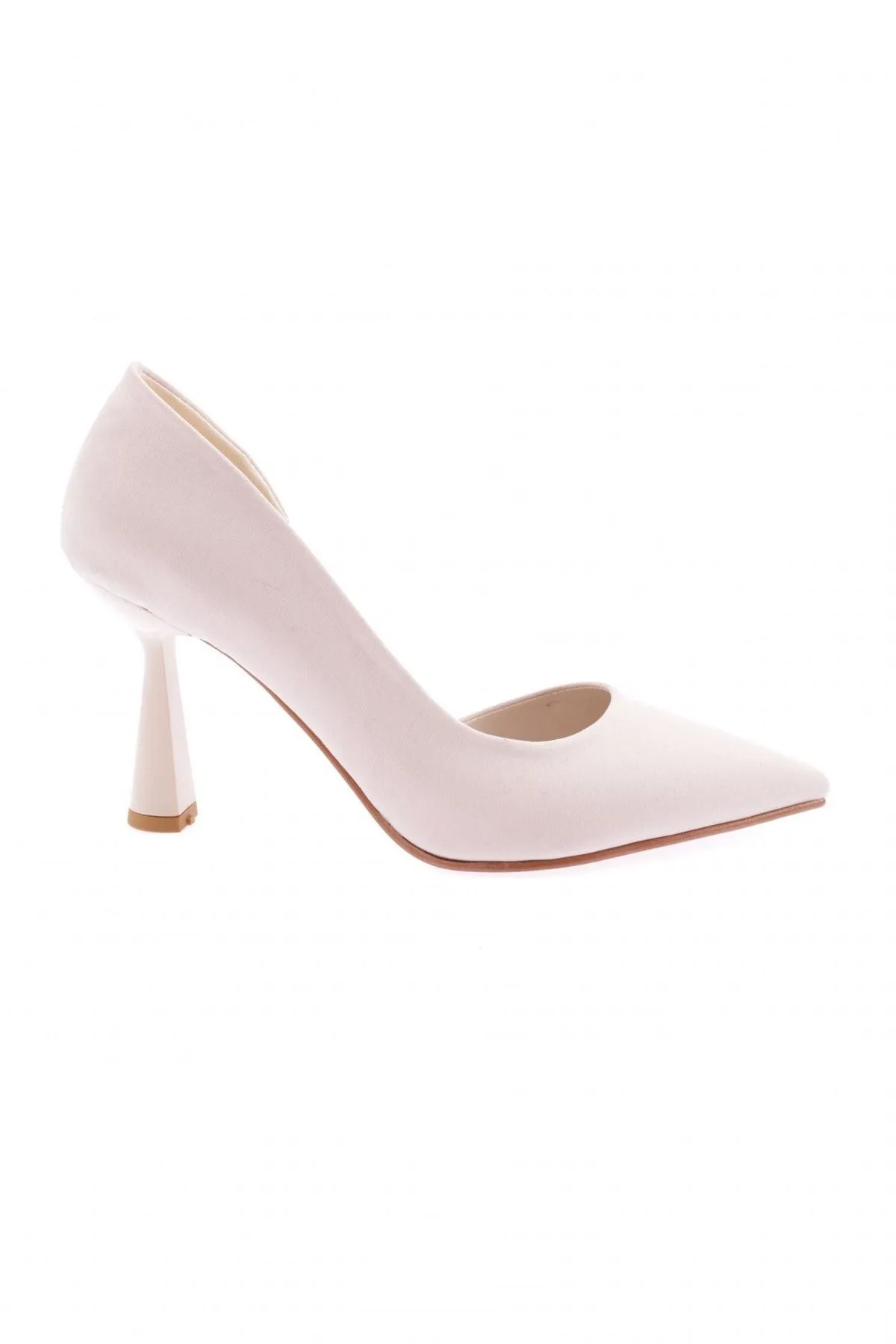 DGN  Beige Scuba-Schuhe mit dünnem Absatz für Damen – 1300-23y, spitze Zehenpartie